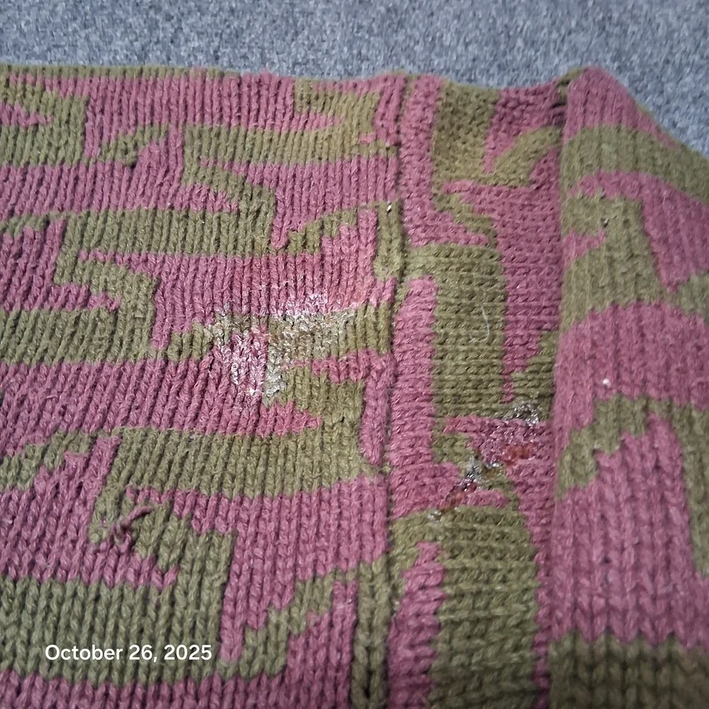 VTG Banana Republic Safari Travel Clothing‎ Sweater Size XL Purple Green Heavy